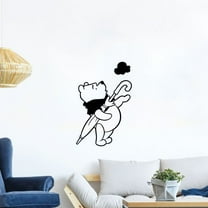 Winnie The Pooh Rainy Day Drawing Art Silhouette Vinyl Wall Decal Wall Art Wall Decoration Winnie The Pooh Cartoon Home Room Kids Room Boys Girls Bedroom Living Room Home Décor Design Size (20x8 inch)