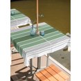 thumbnail image 6 of Outdoor Tablecloth with Umbrella Hole, Sage Green Stripes Spillproof Waterproof Outdoor Table Cover, Modern Spring Abstract Striped Patio Tablecloths for Party/Garden/Picnic, Square 54"x54", 6 of 9