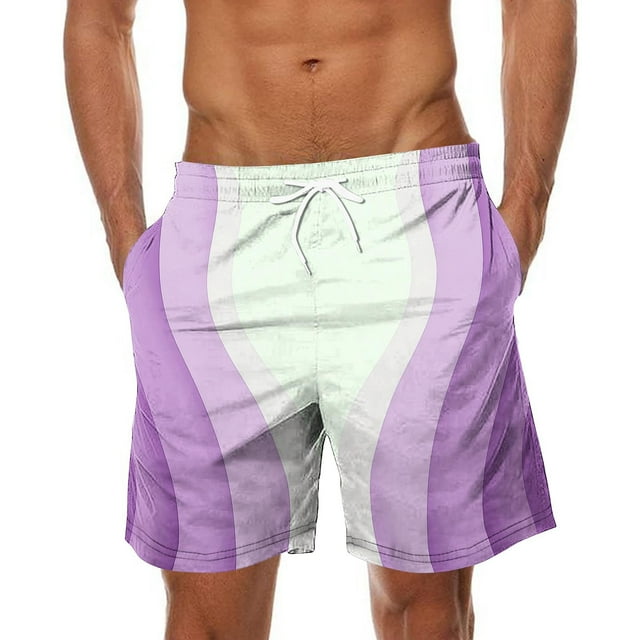 Pantalones de Playa con Cordón Impreso con Cintura Elástica para Hombre, con Bolsillos para Uso Casual Y Al Aire Libre