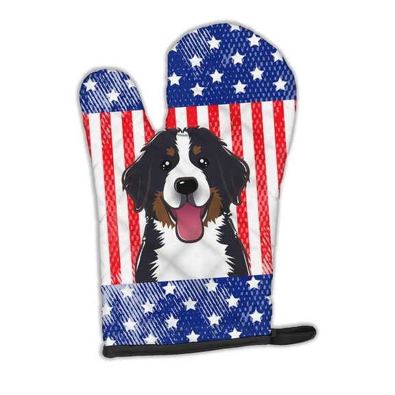 American Flag and Bernese Mountain Dog Oven Mitt