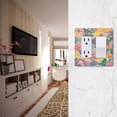 thumbnail image 5 of Yayeee Rocker Switch Wall Plate 3-Gang 6.5"x4.6" Home Decorative Outlet Cover, Yellow Floral Wave, 5 of 6