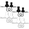thumbnail image 1 of yeuweold 4pcs Heartbeat Cat Sticker Reflective Car Sticker Cat Love Pattern Sticker Wall Sticker Car Window Sticker, 1 of 5
