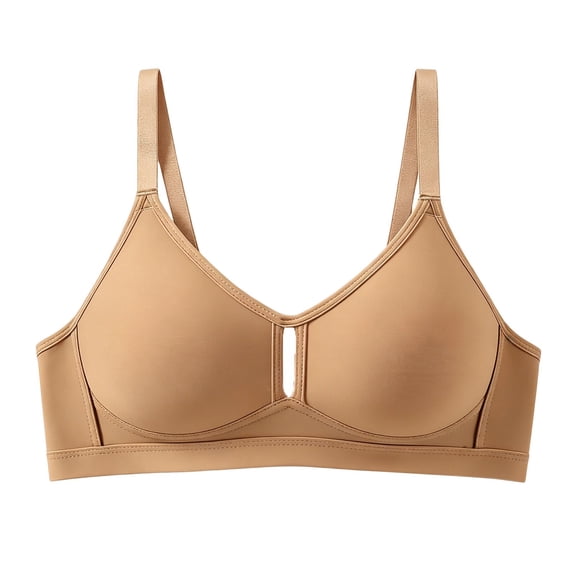 Yutgune Bras For Women Jelly Wireless Push Up Bralette Cutout V Neck No Underwire Comfortable Support Bra