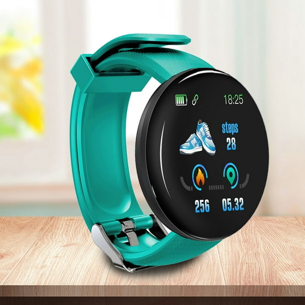 D18 Ritmo cardiaco Presion arterial Smartwatch Pantalla a color Rastreador de ejercicios Reloj inteligente IP65 Pulsera impermeable Inevent EL1393 05B Bodega Aurrera en linea