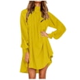 thumbnail image 2 of VKEKIEO Sundresses For Women Peplum Crew Neck Long Sleeve Printed Yellow XXL, 2 of 5
