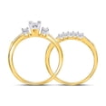 thumbnail image 3 of 10kt Yellow Gold Womens Princess Diamond Bridal Wedding Engagement Ring Band Set 1/2 Cttw, 3 of 4