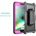 thumbnail image 3 of FIEWESEY for iPhone Se 2022 Case,Rugged Holster Armor Cover[Heavy Duty Protection ] Bumper Case [Belt Swivel Clip] + [Kickstand] for iPhone Se 2020/Se 2022/iPhone 7/iPhone 8 4.7 Inch(Pink), 3 of 5