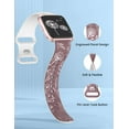 thumbnail image 4 of Wearlizer 2 Packs Floral Engraved Band Compatible with Versa 2 Bands for Women, Two-Tone Flower Soft Silicone Sport Strap for Versa/Versa 2/Versa Lite/Versa SE Smart Watch, 4 of 6