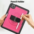 thumbnail image 6 of ELEHOLD Case for Apple iPad Pro 11 2022/2021/2020/2018/air4 10.9/air5,Soft TPU Rugged Durable Case with 360° Rotating Hand Strap & Foldable Hidden Stand & Pencil Holder,Rose, 6 of 11