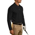 thumbnail image 4 of Yungyresw Polo Shirts for Men Solid Color Loose Fit TShirts Breathable Fabric Long Sleeve Polo for Spring Wear, 4 of 6