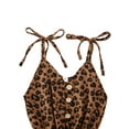 thumbnail image 4 of Mevireiy Baby Girls Leopard Romper Overalls Strap Button Sleeveless Halter Summer Jumpsuit Shorts Outfits, 4 of 7