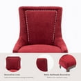 thumbnail image 6 of ODUSE-DAILY Burgundy Dining Chairs Set of 6, Kitchen & Dining Room Chairs, Fabric Upholstered Dinning Chairs, Wooden Dining Table Chairs, Sillas De Comedor, Nailhead Trim, Wood Legs (Red, 6 Pcs), 6 of 12