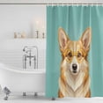 thumbnail image 3 of Green Dog Shower Curtain, Waterproof Shower Curtains for Bathroom, Funny Animals Modern Art Washable Fabric Bathtub Curtain Set Bath Decor with 12 Hooks Stall 36"x72", 3 of 8