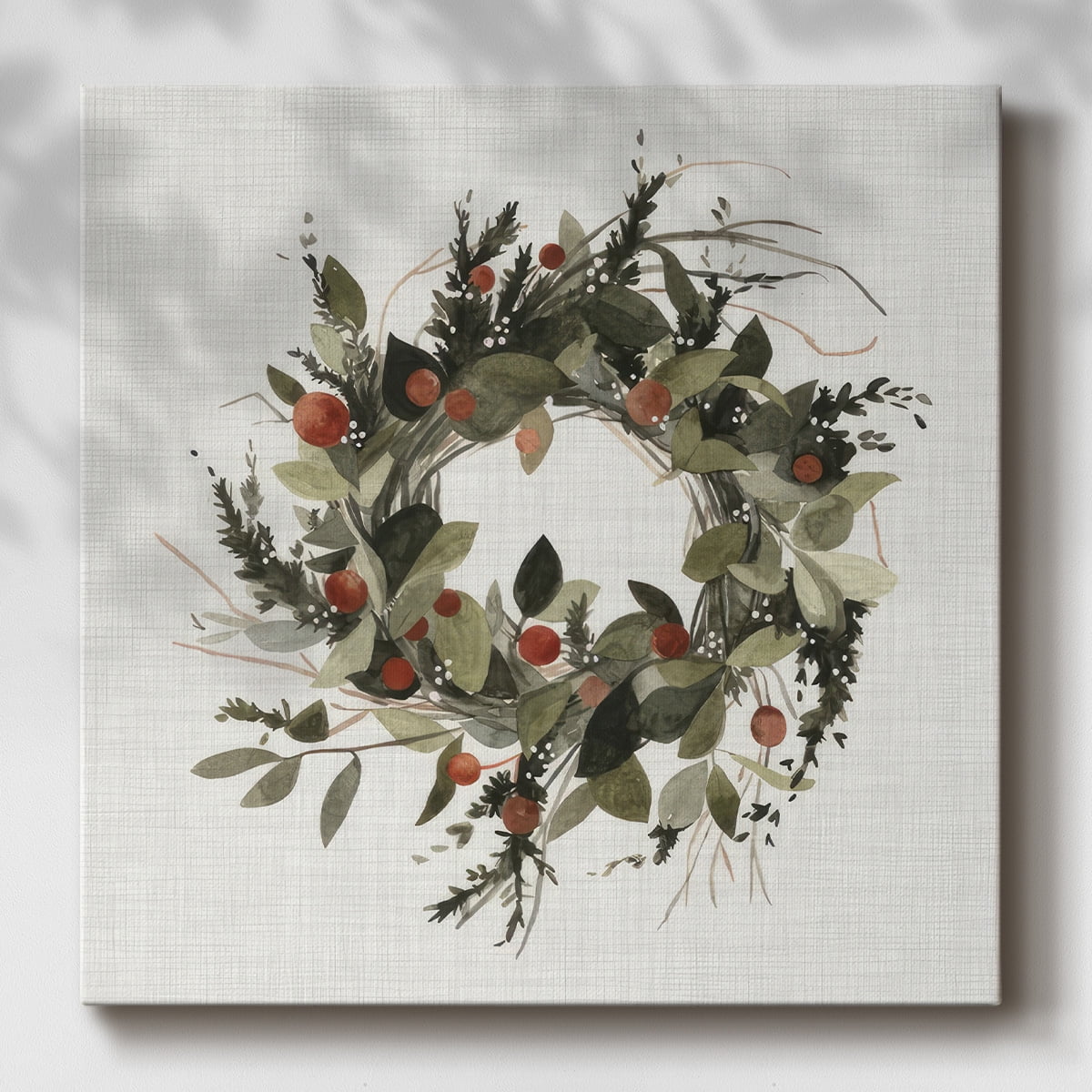 Farmhouse Wreath II- Gallery Wrapped Canvas