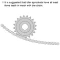 thumbnail image 5 of Uxcell 2Pack #35 Chain Idler Sprocket, 10mm Bore 3/8" Pitch 15 Tooth Sprocket Tensioner Carbon Steel, 5 of 6