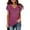 Purple, variant on Ichuanyi Womens Shirts , Women Tops Solid Sexy V-Neck Basic Summer Petal Short Sleeve Casual T-shirts
