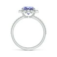 thumbnail image 2 of ANGARA Natural Vintage Style Claw-Set Round 1.8 ct Tanzanite Halo Ring in 14K White Gold for Women (Size-8mm) | December Birthstone, Anniversary, Jewelry Gift for Women | Natural Tanzanite Ring, 2 of 4