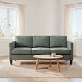 thumbnail image 5 of L-Shaped Sectional Sofa 88 inch Corduroy 3-Seater Couch with Chaise for Small Apartments Dorms Living Room Compact Modern Furniture Olive Green, 5 of 7