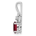 thumbnail image 2 of Sterling Silver Rhodium-plated Created Ruby & Diamond Pendant, 2 of 3