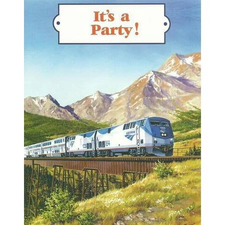 Amtrak Train Party Invitation Cards with Envelopes (8 ct)
