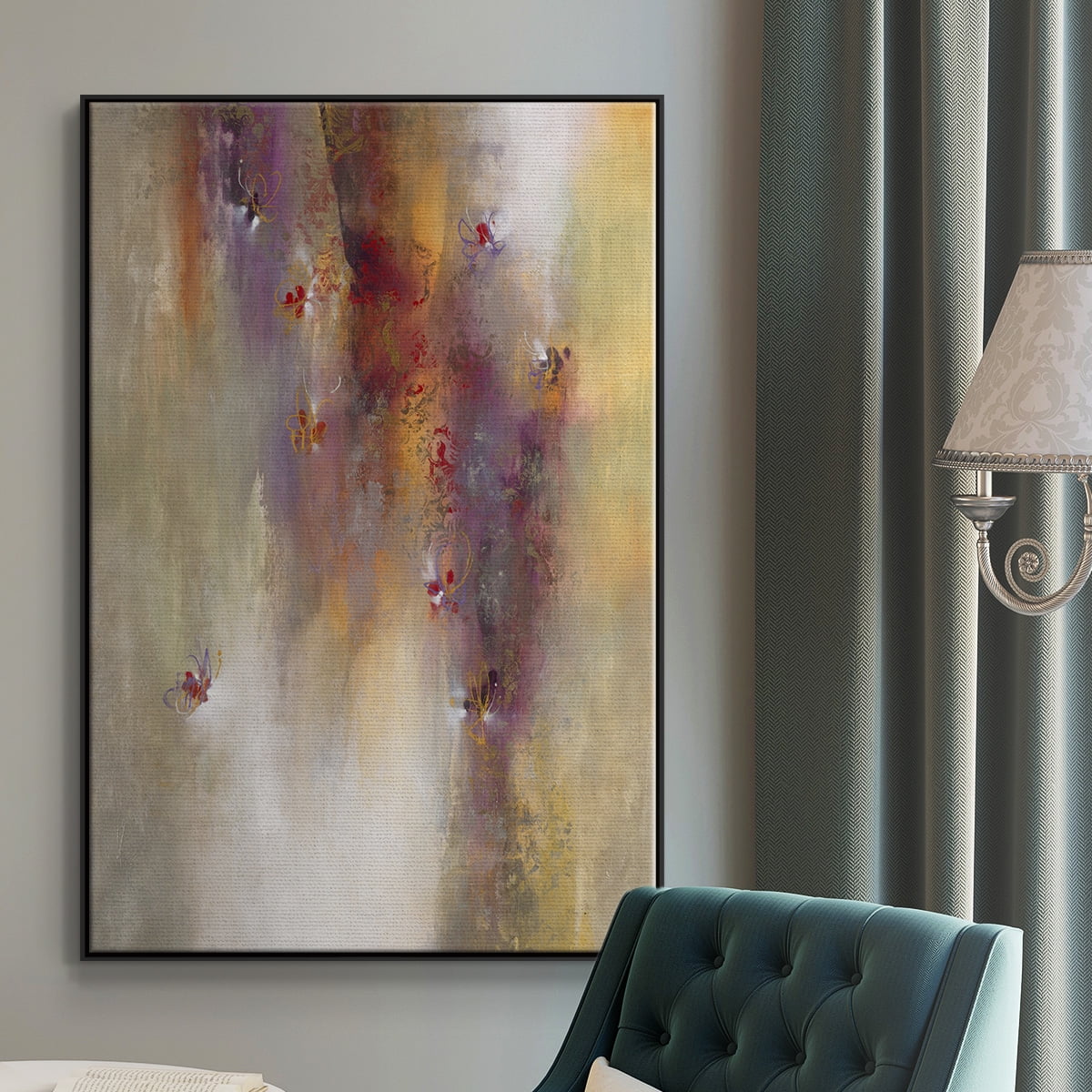 Scarlet Summer Framed Premium Gallery Wrapped Canvas - Ready to Hang - 25 x 37 - Black Floating Frame