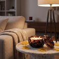 thumbnail image 3 of Pumpkin Shaped Scented Glass Candle, Lead-Free Cotton Wick Blended Warm Spice Candle for Burning & Lighting, Halloween Thanksgiving Fall Festival Table Centerpiece Decor Layout, 3 of 6