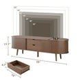 thumbnail image 2 of 59" TV Stand with Charging Station and Drawers fit 40"- 65" TVs. Mid century Modern TV Stand, Wood Entertainment Center for Living Room and Bedroom, Media Console and Modern TV Console Table ,Walnut, 2 of 8