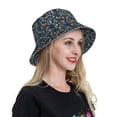 thumbnail image 6 of KLL Playful Foxes Forest Blues Bucket Hat for Women Men Packable Travel Beach Sun Hat Outdoor Rave Accessories Reflective Fisherman Cap, 6 of 7