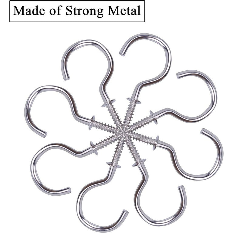 100pcs Nickel Plated Metal Screw-in Ceiling Hooks Cup Hooks Silver