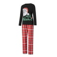thumbnail image 3 of Family Matching Christmas Pajamas, Baby Romper/Santa Letter Print Long Sleeve Tops and Plaid Pants Sleepwear Set, 3 of 10