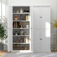thumbnail image 5 of Gymax 72.5'' Kitchen Pantry w/4 Door 6-Tier Shelves Freestanding Modern Storage White, 5 of 10
