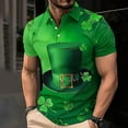 thumbnail image 2 of BiZtdJrK Funny Polos Shirts for Men 2025 St Patricks Day Short Sleeve Golf Shirt Fashion Shamrock Graphic Printed Tees Summer Holiday Tops Multicolor XL Prime By Hour, 2 of 6