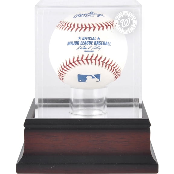Washington Nationals Mahogany Baseball Logo Display Case