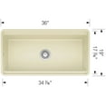 thumbnail image 2 of BLANCO PROFINA White Fireclay 36in Rectangle Apron Front Single Sink, 2 of 7