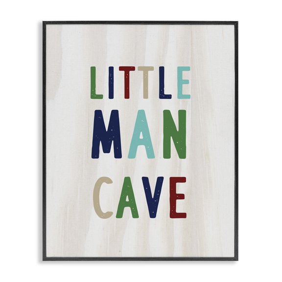 Stupell Industries Contemporary Little Man Cave Multi-Color Text Black Framed Giclee Art, 11 x 14, by Lil' Rue