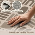 thumbnail image 6 of ODIKA 2'x3' Beige Taupe Geometric Pattern Design Washable Throw Rug Modern Abstract Blocks with Motifs for Hallway, Study Room, Non-Slip Low Profile, Flatwoven, 6 of 7