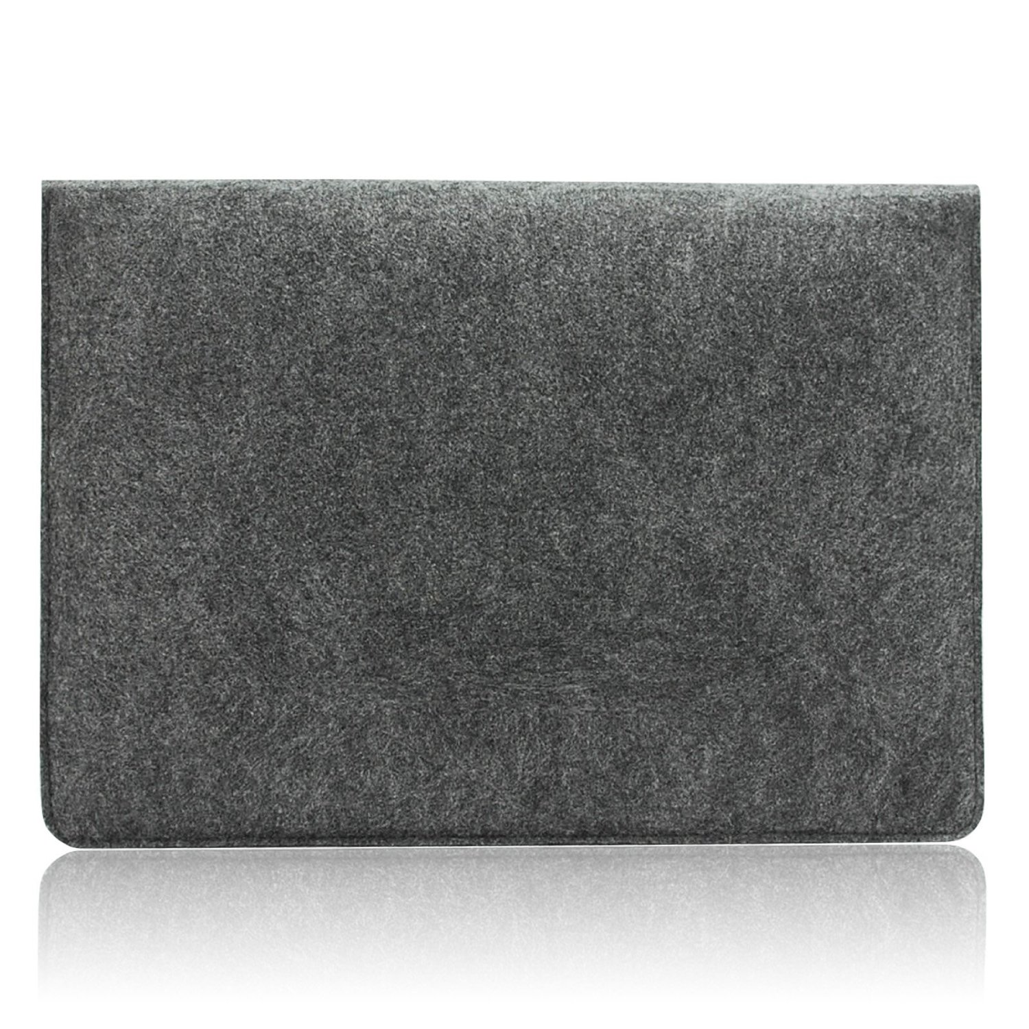 Lavievert Handmade Gray Felt Laptop Case, Computer Bag, Notebook Sleeve with Yellow Elastic Band for 13-13.3 Inch Laptop