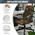 thumbnail image 6 of Renewold Camo Hunting Forest Leaf Office Chair Cover Spandex Computer Desk Chair Cover Anti-slip Decorative High Back Chair Slipcover with Elastic Bottom Home Office Decor, L, 6 of 7