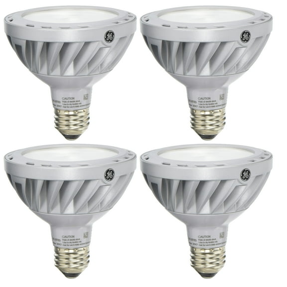 (4 bulbs) GE 67922  LED energy smart PAR30 Spotlight, 12 watt, Dimmable, 3000K, 860 lumens LED light bulb