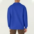 thumbnail image 4 of Zimjoy Men's Quarter Zip Pullover Mock Neck Long Sleeve 1/4 Zipper Pullover Casual Blue Zip Up Hoodie Lightweight Fall Mens Shirts, Royal Blue XL, 4 of 7