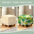 thumbnail image 6 of SCRAWLGOD St. Patrick's Day Four Leaf Clover Coin Print White Green Footstool Slipcover, Thick Foot Rest Cushion Non Slip Square Slipcover for Ottoman with Elastic Buttom for Living Room, 6 of 7