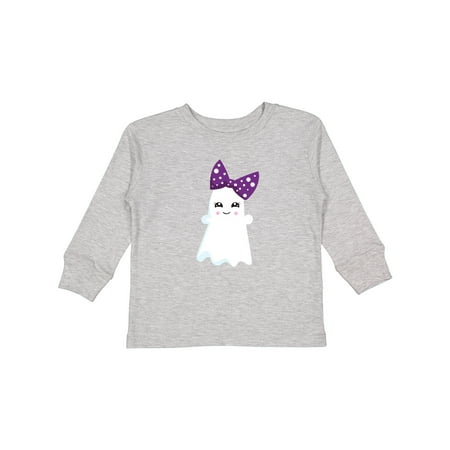 

Inktastic Little Ghost Cute Ghost Ribbon Halloween Girls Long Sleeve Toddler T-Shirt