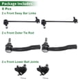 thumbnail image 4 of Unique Bargains 6pcs Kit de Suspensión Delantera Extremo de Barra de Dirección Exterior Enlace de Barra Estabilizadora Junta Esférica Inferior para Toyota Corolla, 4 of 7