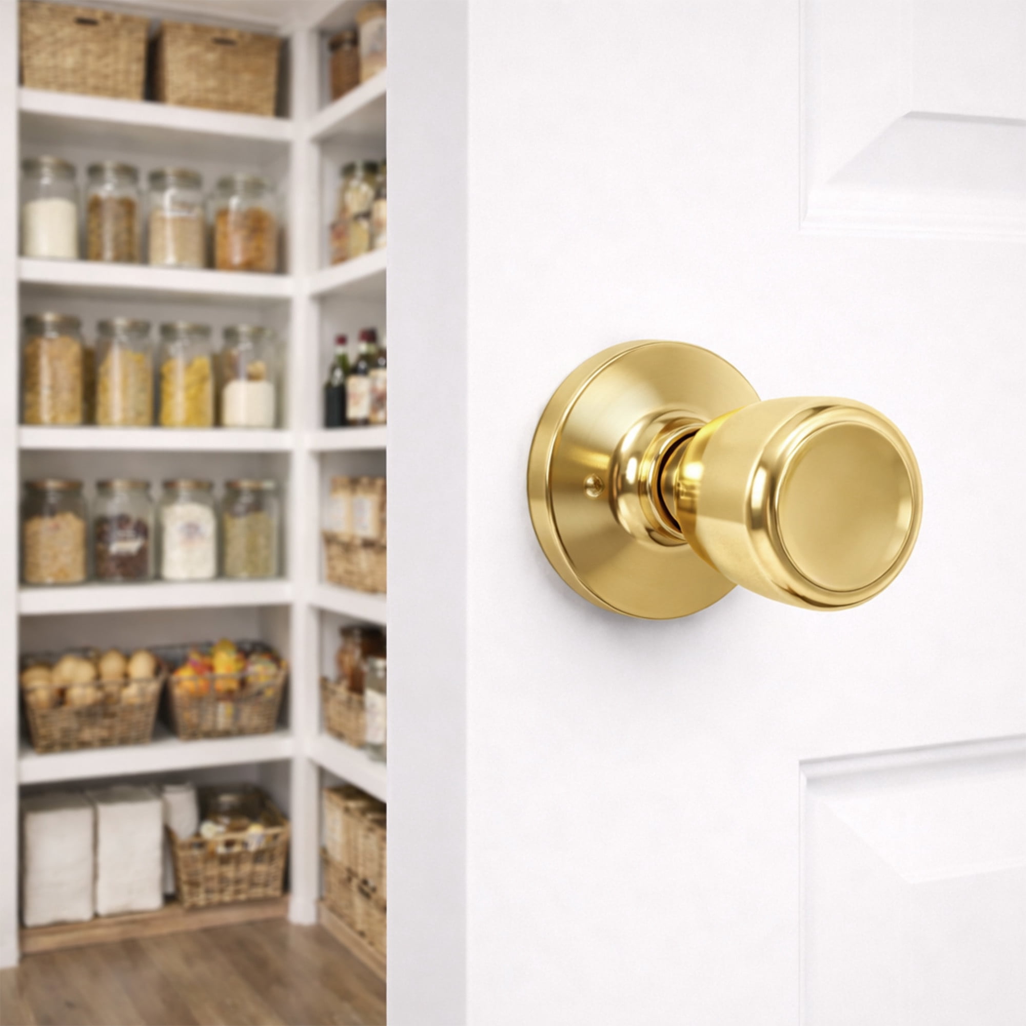 Polished Brass Dummy Door Knob, Closet and French Door, Left or Right Hand