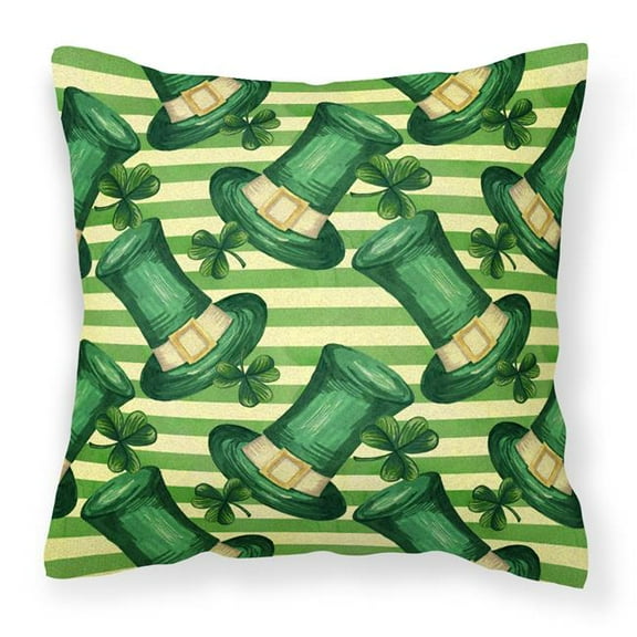 Watercolor St Patricks Day Leprechan Hat Fabric Decorative Pillow, 18 x 18 in.