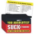 thumbnail image 1 of CDXHOME Bad Parking Cards - 100Pcs You Absolutely Suck At Parking Cards -Funny Parking Violation Tickets with Multi Violation Reasons (3.5 x 2 Inches), 1 of 8