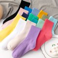 thumbnail image 2 of Chaussettes pour Femmes 100 Coton Tendance Mode Couleur Unie Chaussettes pour Femmes Pur Coton Chaussettes pour Femmes Chaussettes pour Filles Heureuses Chaussettes Courtes à la Cheville, 2 of 5