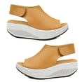 thumbnail image 3 of huanledash Women's Summer Fashion Faux Leather Peep Toe Wedge Sandals Platform Swing Shoes, 3 of 8