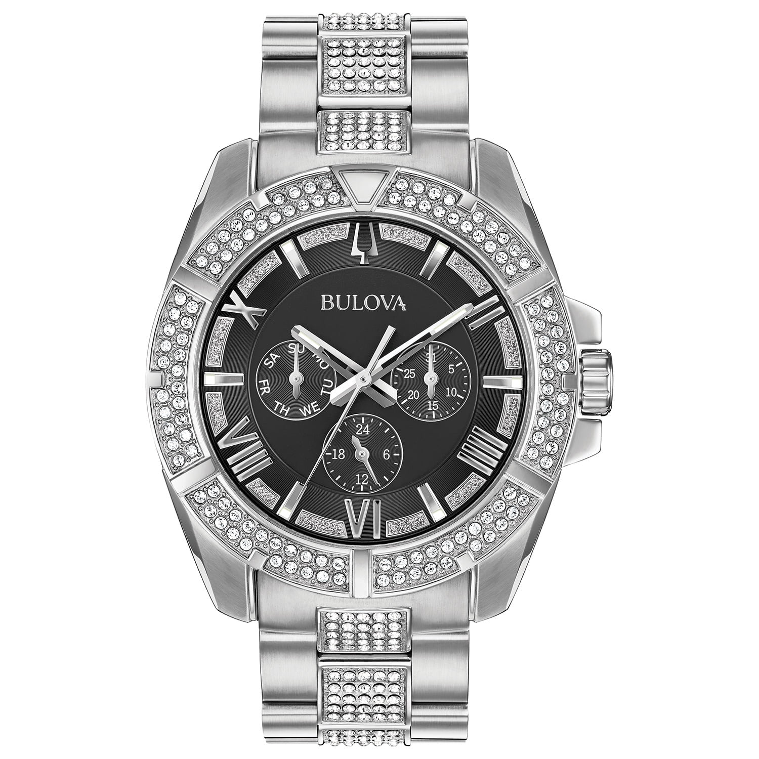 Bulova Men's Stainless Steel Swarovski Crystal Watch 96C126 - Walmart.com