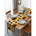thumbnail image 3 of Burlap Table Runner 70 Inches Long, Summer Watercolor Sunflower Still Life Non-Slip Kitchen Table Runners for Dining Room Everyday Use Party Table Decorations Black Gingham Check, 3 of 9